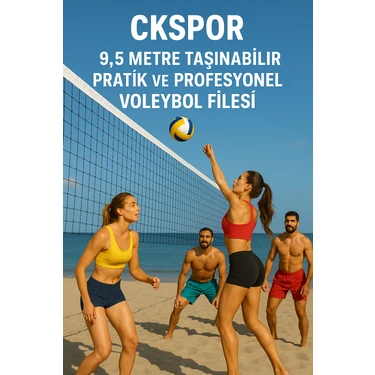 CK Spor Ckspor 9.5 Metre Taşınabilir Pratik ve Profesyonel Voleybol Filesi Çantalı Voleybol Filesi