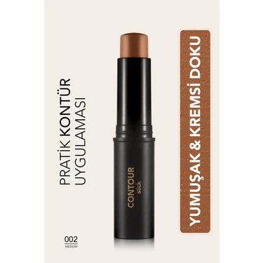 Flormar Yumuşak Formüllü ve Mat Bitişli Stick Contour Pratik Kalem Kontür (002 Orta Ton)