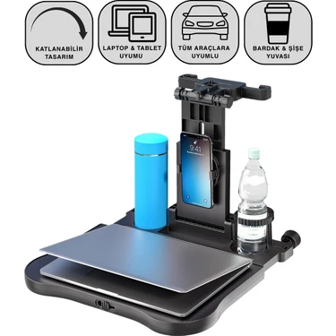 Polhammobile Polham Premium Araç Koltuk Arkası Masa Araç Laptop Standı Araç Yeme Içme Masası Standı