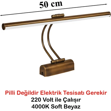 Goes Flüt LED Aplik 50 cm 4000K Soft Beyaz | Modern Duvar Aydınlatma | Enerji Tasarruflu Banyo,