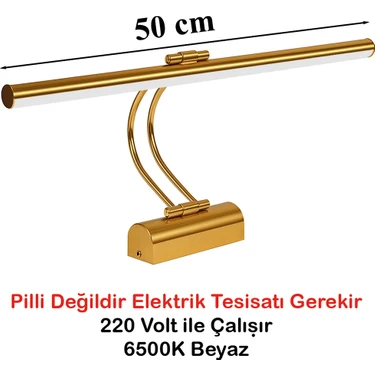 Goes Flüt LED Aplik 50 cm 6500K Beyaz Işık | Modern Duvar Aydınlatma | Enerji Tasarruflu Banyo,