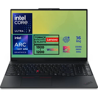 Lenovo Thinkpad E16 G3 Ultra 7 255H 32GB 1tb SSD 16" Wuxga Freedos Notebook 21SR006RTX