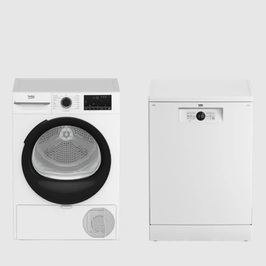 Beko 2&#x27;li Avantajlı Set Kurutma ve Bulaşık Makinesi (Kmx 91 9 kg - Bm 4144 4