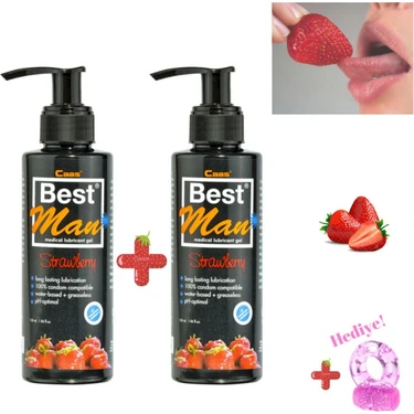 Loveross 2'li | Çilek Aromalı |  Uzun Süre Yardımcı | Yenilebilir | Anal ve Vajinal Kullanım