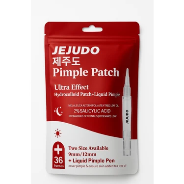 JEJUDO Pimple Patch,akne BANDI(9MM&12MM)+4,5 ml Likit Pimple PEN,%100 Hidrokolloid,%2 Salisilik