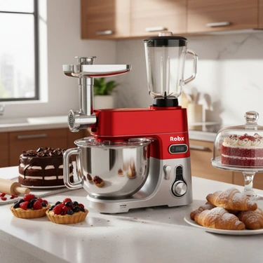 Robx SR50 Döküm Gövde 7 Litre Içli Köfte Hamur Yoğurma Kıyma Çekme Erişte Blender Çıpıcı mixer