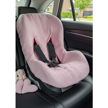 Joyous Mom & Kids 4 Katlı Müslin Bebek Oto Koltuk Kılıfı Lastikli %100 Pamuk Organik Oto Koltuk