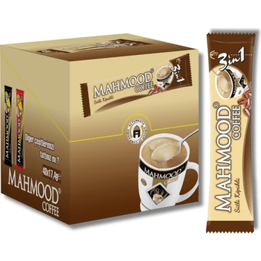 Mahmood Coffee 3'ü 1 Arada Sütlü Köpüklü Kahve - 48 Adet, Türkiye Üretimi, Yumuşak İçim ve Zengin