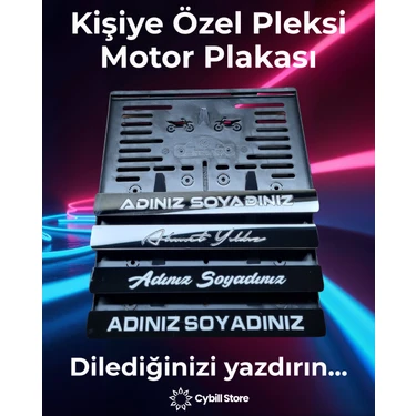 Kişiye Özel Motosiklet Plaka Altı -Şık ve Dayanıklı Plaka Kişiye Özel Beyaz Cybill Store Motor