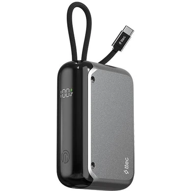 Ttec Recharger LCD 10.000 MAH Pd 30W Usb-C Dahili Kablolu Taşınabilir Hızlı Şarj Aleti/Powerbank