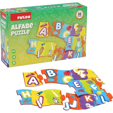Puedo Türkçe Alfabe Puzzle 1 Parça Eğlenceli Tasarım 2-4 Yaş Fiyatı