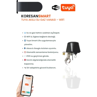 Koresan Tuya Akıllı Su Gaz Vanası –