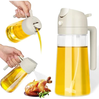 Mena Rise Çift Fonksiyonlu 450 ml Yağ Püskürtücü, Yağ Püskürtme ve Dökme Özellikli, Cam Sprey