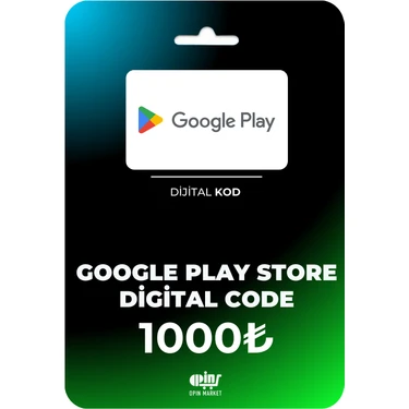 Opin Market Google Play Store Dijital Hediye Kodu