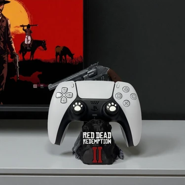Valyria Store Red Dead Redemption Temalı Oyun Kolu Tutucu | Ps5 / Ps4 / Xbox Joystick Standı | 3D