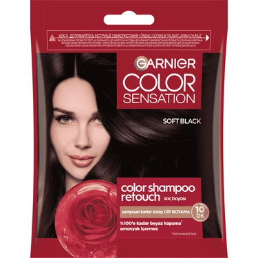 Garnier Color Shampoo Retouch Şampuan Kolaylığında Dip Boyası, Siyah