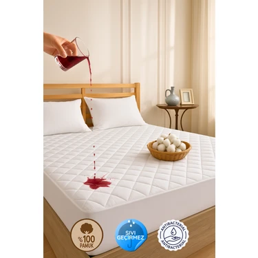 Formeya Kapitone Fitted Full Kenar Su Sıvı Geçirmez %100 Pamuk Yatak Koruyucu Alez Tek Çift Battal