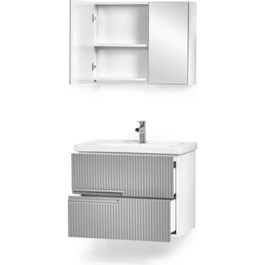 Saydam Banyo Fenice 80 cm Alt Üst banyo Dolabı Takımı