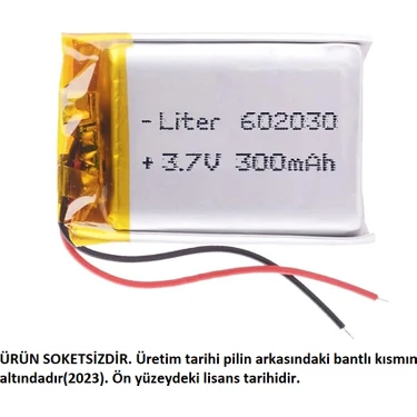 Teknofone 3.7V 300MAH 602030 Model Lipo Şarj Edilebilir Pil  (1