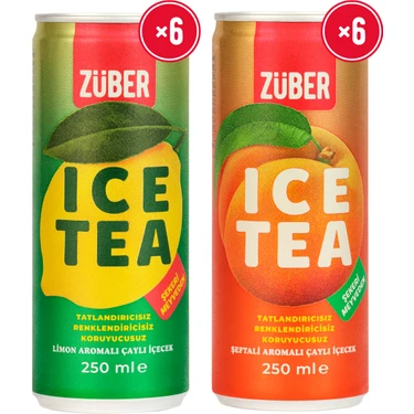 Züber Ice Tea Limon & Şeftali Soğuk Çay 250ml x 12