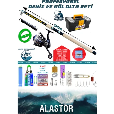 Alastor Profosyonel Deniz ve Göl Olta Takım 100-250GR Atarlı Kamış Sazan Olta