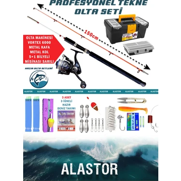 Tam Takım Profesyonel Tekne Olta Seti 150CM Deniz Olta Seti Fiyatı