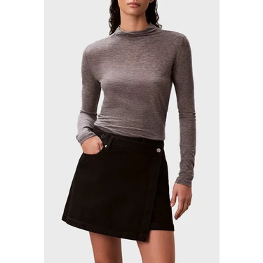Calvin Klein Pamuklu Regular Fit Mini Kot Etek LV047D777GTWM Bayan Etek LV047D777G