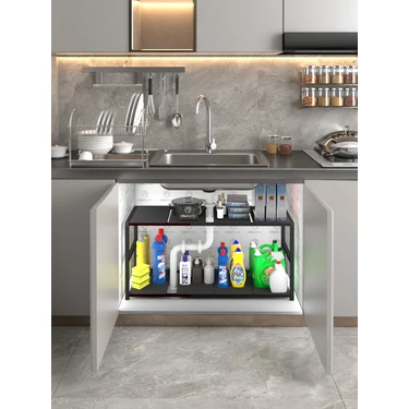Miyuhome Genişletilebilir Raf Ayarlanabilir Düzenleyici Suya Dayanıklı Mutfak Düzenleyici Banyo