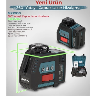 Max Extra MXP03G 360° Yataylı Çapraz Lazer Hizalama Fiyatı