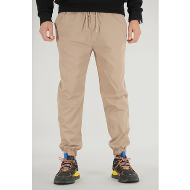 Souris Erkek Vizon Jogger Pantolon Rahat Kesim Pamuklu Lastikli Paça