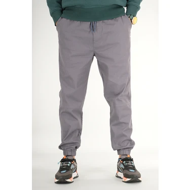 Souris Erkek Füme Jogger Pantolon Rahat Kesim Pamuklu Lastikli Paça