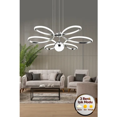 Papatya Model 3 Renk Metal Salon Mutfak Oturma Yatak Odası Modern LED Sarkıt