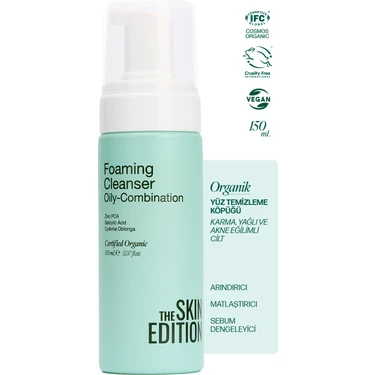 The Skin Edition Organik Yüz Temizleme Köpüğü - Karma, Yağlı, Akne Eğilimli Cilt 150