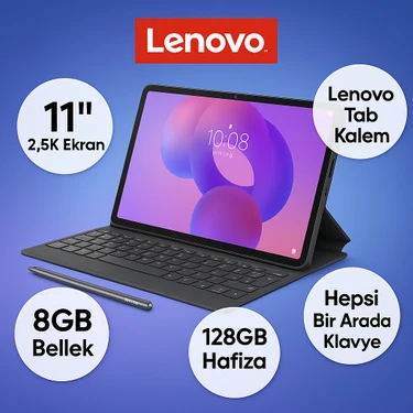Lenovo Idea Tab Tablet - Dokunmatik 11INÇ 2.5k 90Hz Mat Ekran - 8gb Bellek - 128GB Depolama - Dolby