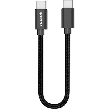 Yediseven Type C to Type C Android Kısa Şarj Kablosu 60Watt Powerbank Car Play 30