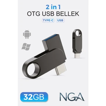 NGA 32GB Kapasiteli Otg Flash Bellek Type-C USB Bellek - Telefon Pc