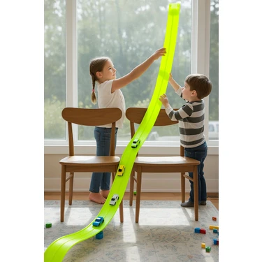 Flex Track Yarış Pisti Vantuzlu 4.5 Metre 1:64 Ölçek Tüm Arabalara