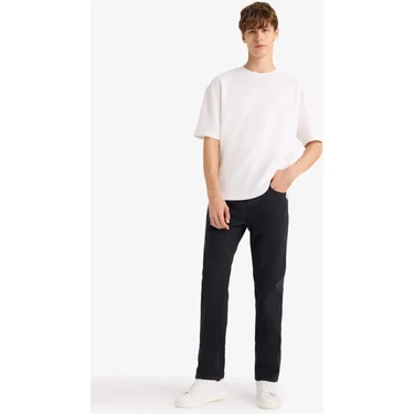 DeFacto Sergio -Regular Fit Polarlı Sergio Jean Pantolon