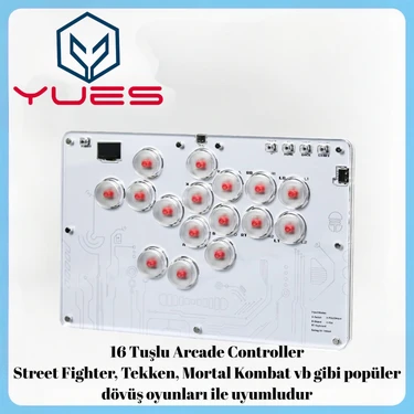 Yues Ps4 Uyumlu Fighting Stick Arcade Stick – Ps4/ps3/pc/steam/android/ios Uyumlu, Rgb