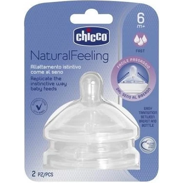 Chicco Naturalfeeling Biberon Emziği 6 Ay+ Hızlı Akış