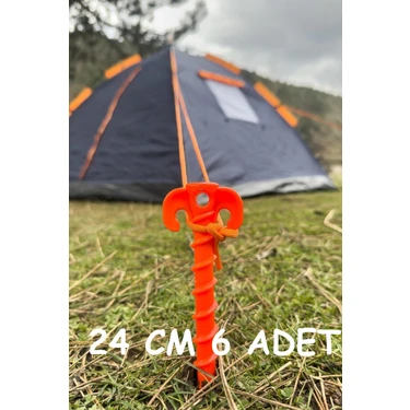 Intercamp 6' Li 24 cm Çadır Kazığı, Çakma Kazığı, Çadır Sabitleme Kazığı, Kancalı Kazık,