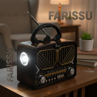 Farissu Taşınabilir Güneş Panelli Nostaljik Radyo Işıldaklı Fm/am/sw Desteği Usb/tf Kart