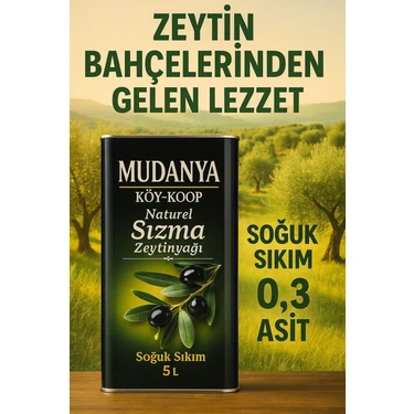 Mudanya Soğuk Sıkım Sızma Natürel 5lt (4800GR)