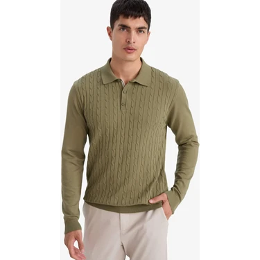 DeFacto Standart Fit Polo Yaka Triko Kazak