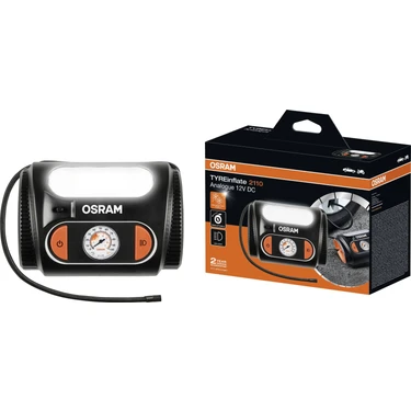 Osram Tyreinflate 2110 OTI2110 Yeni Seri Lastik Şişirme Kompresörü Analog Ekran 12V (1