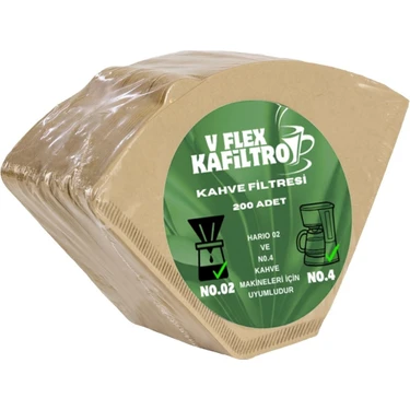 Kafiltro V Flex No.4 Uyumlu Kahve Filtresi (200