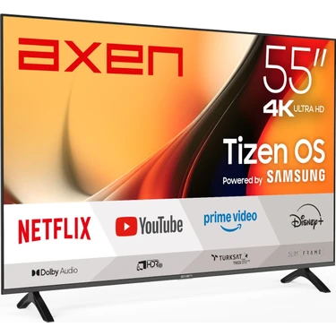 Axen AX55FMN501 55" 139 Ekran Uydu Alıcılı 4K Ultra HD Smart Tizen LED