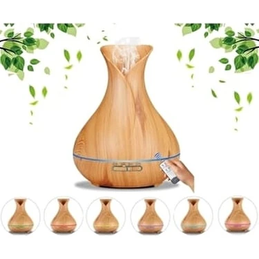 Linarya 550 ml Ultrasonik Aroma Difüzörü 7 Renk LED Işıklı Aromatik Oda Kokusu Vazo Hava