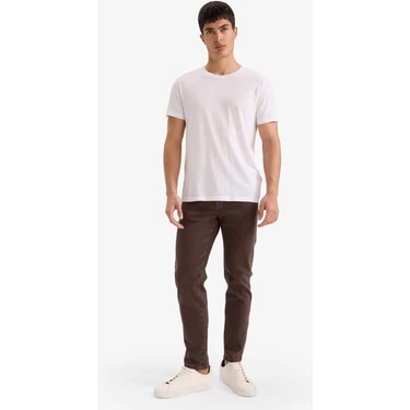 DeFacto Slim Tapered Fit Dar Kalıp Normal Bel Daralan Paça Jean Pantolon