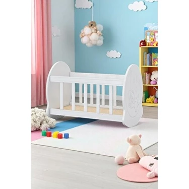 Temosan Mobilya Nostalji Beşik Beyaz Suntalam Malzemeden 40 x 80 cm Kolay Kurulum